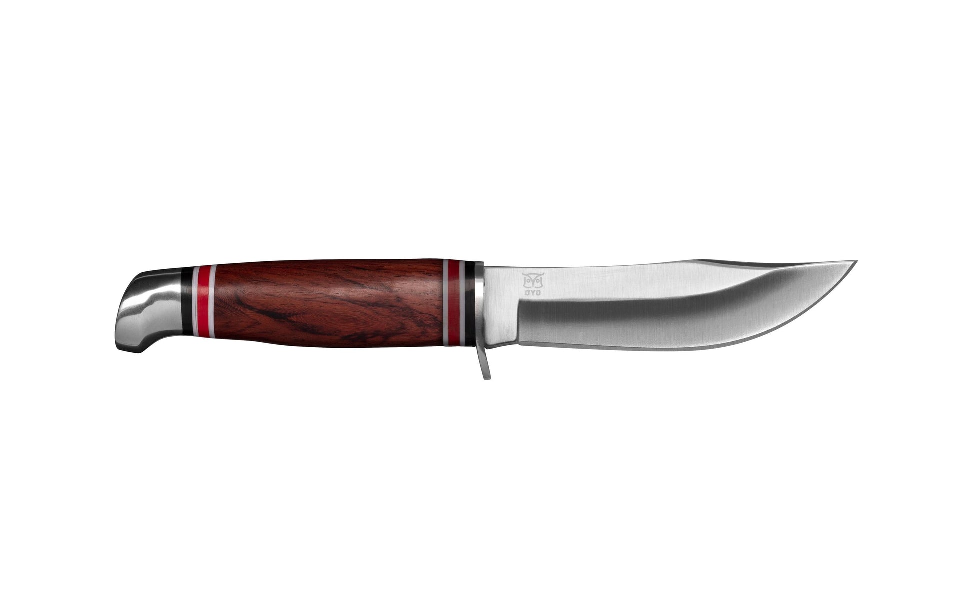 Øyo GEILO – Outdoormesser 110 mm, Stahl, mit Lederscheide, dunkelbraun