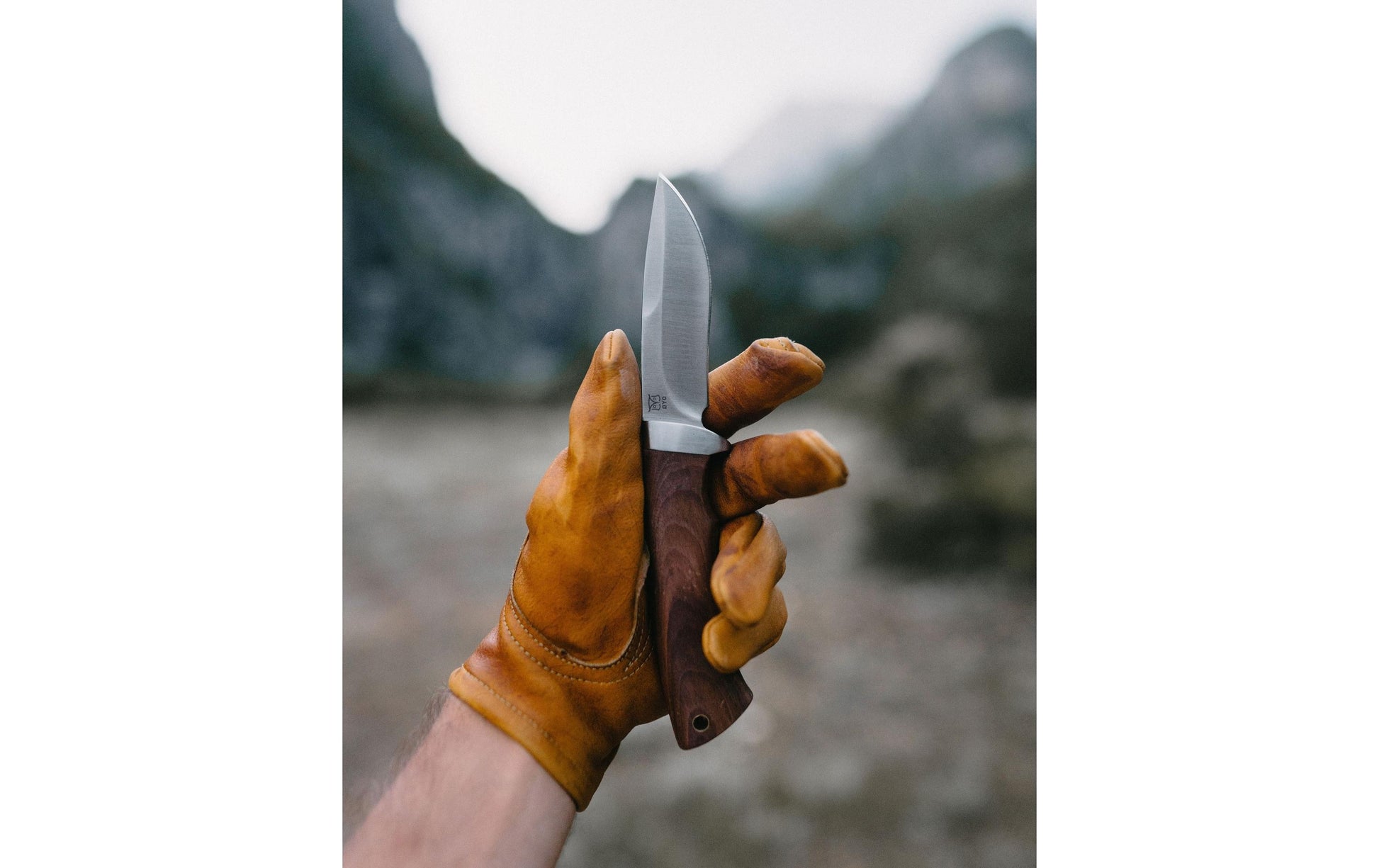 Øyo HALLINGSKARVET – Klappmesser/Outdoormesser 100 mm, Ledergriff, inkl. Lederscheide, Braun