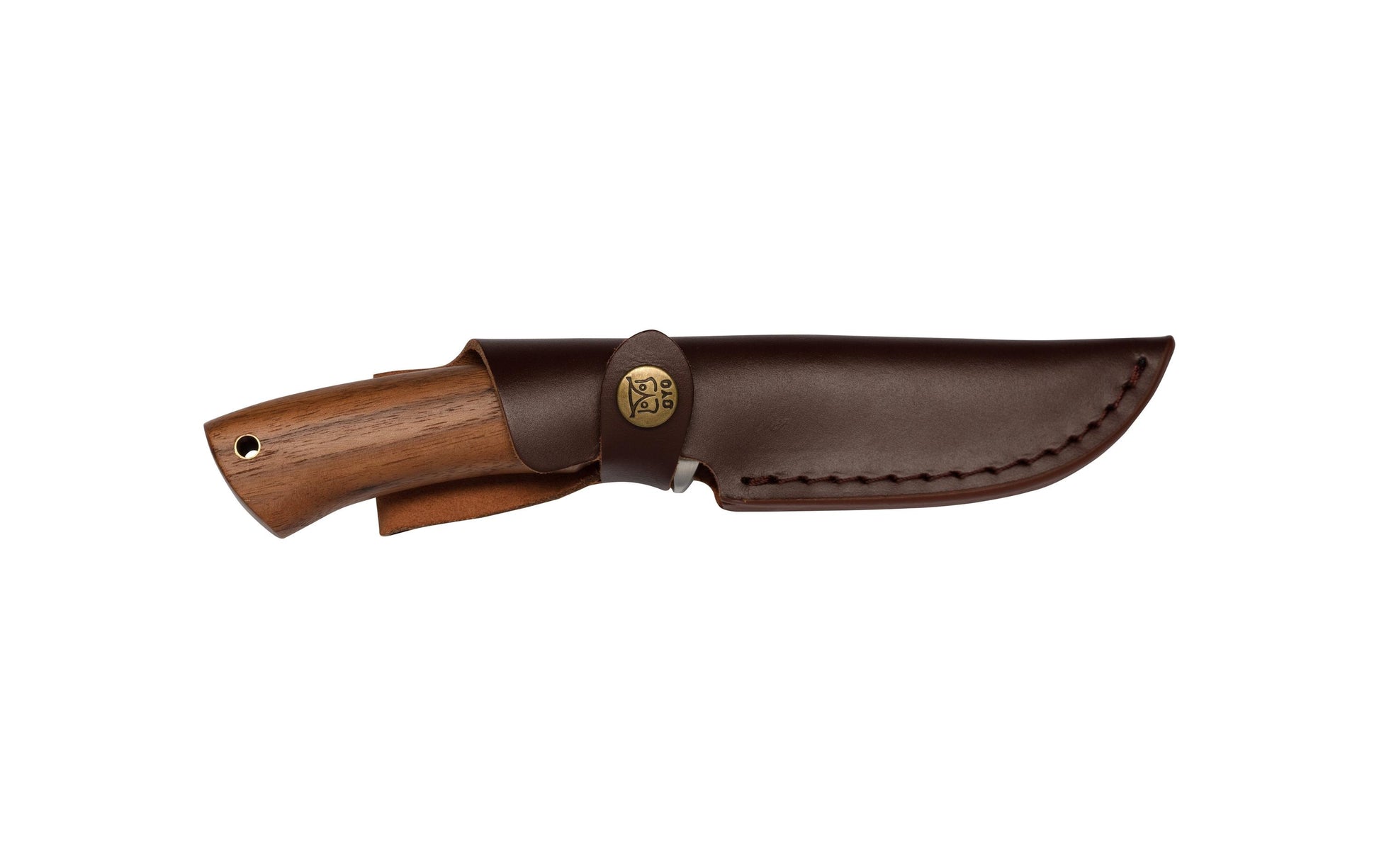 Øyo HALLINGSKARVET – Klappmesser/Outdoormesser 100 mm, Ledergriff, inkl. Lederscheide, Braun