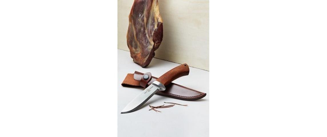 Øyo HALLINGSKARVET – Klappmesser/Outdoormesser 100 mm, Ledergriff, inkl. Lederscheide, Braun