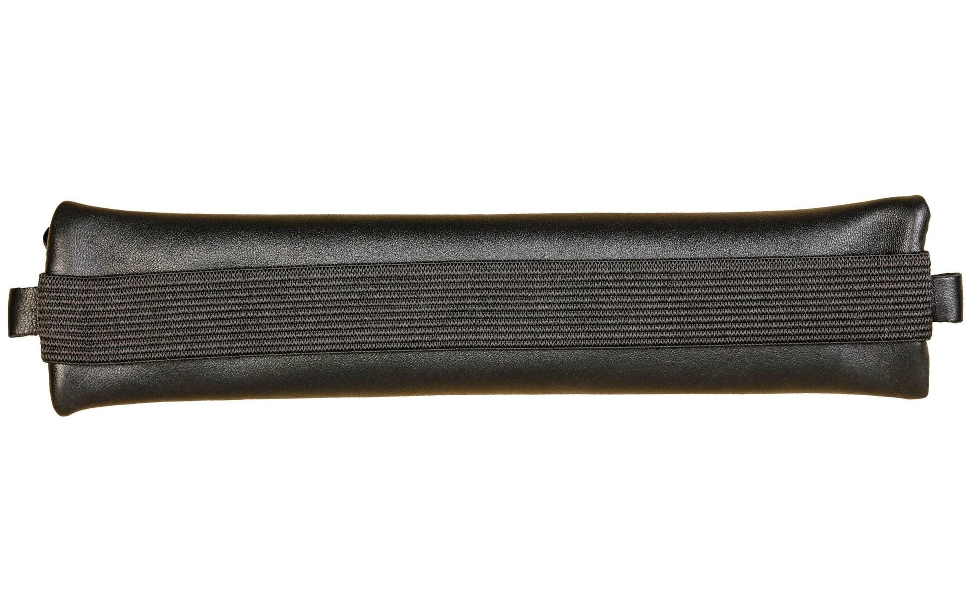 Clairefontaine Schlamperetui, leer, schwarz, Leder, 20 × 4,5 cm