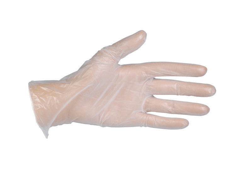 Weitaglove Einweghandschuhe Vinyl Strong Extra 100 – S, 100 Stück – Weiss/Transparent, puderfrei, 24 cm