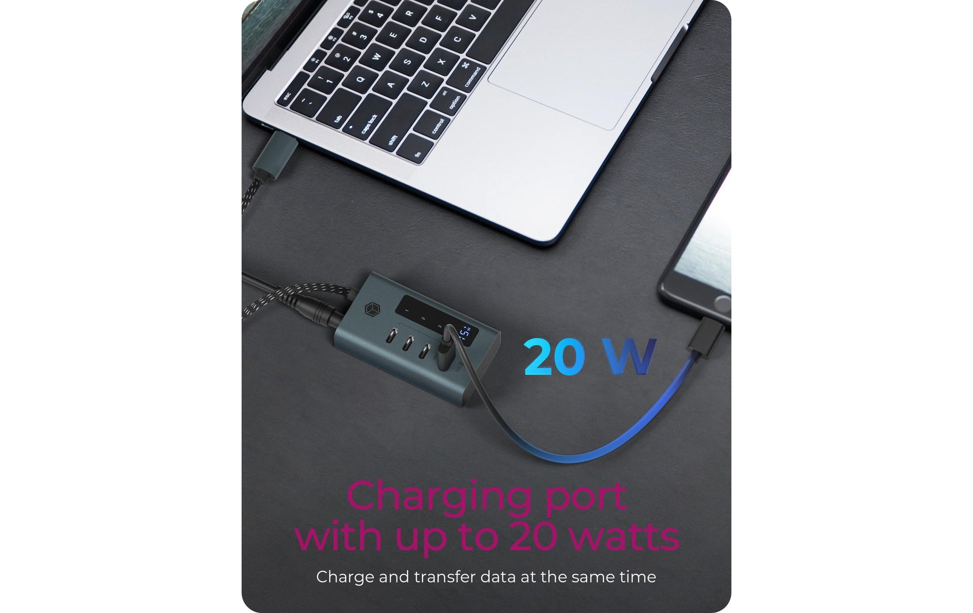 ICY BOX IB-HUB1454-C31 USB-Hub – USB-C, 4× USB-C 10 Gbit/s, 20 W PD, für Windows/Mac
