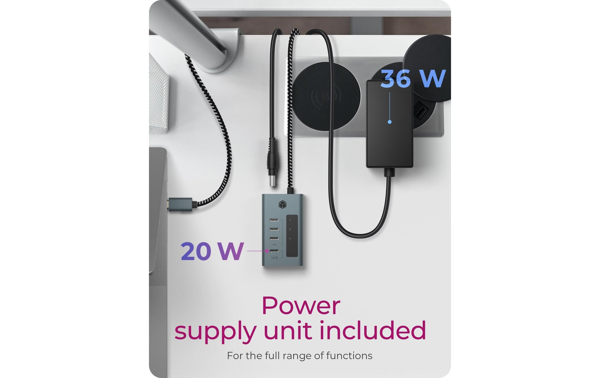 ICY BOX IB-HUB1454-C31 USB-Hub – USB-C, 4× USB-C 10 Gbit/s, 20 W PD, für Windows/Mac