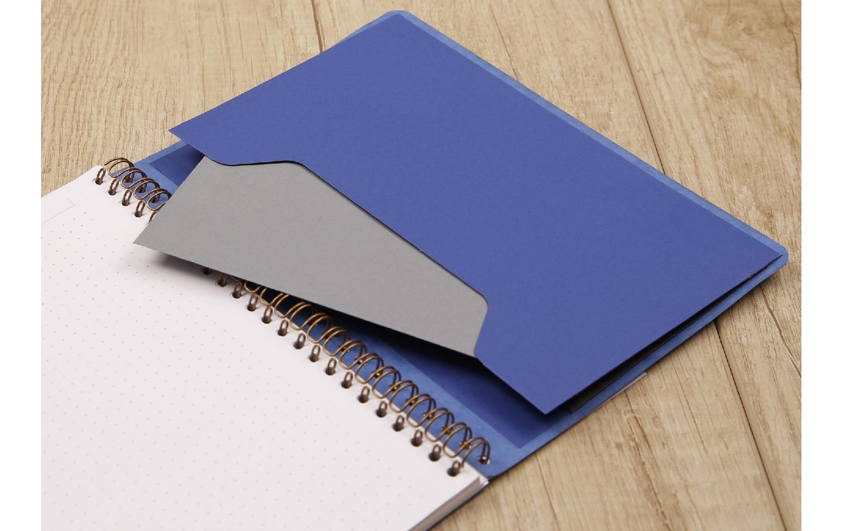 Clairefontaine Notizbuch – A5+ – punktiert 5 mm – 120 Seiten – 90 g/m² – Doppelspirale, blau, PEFC