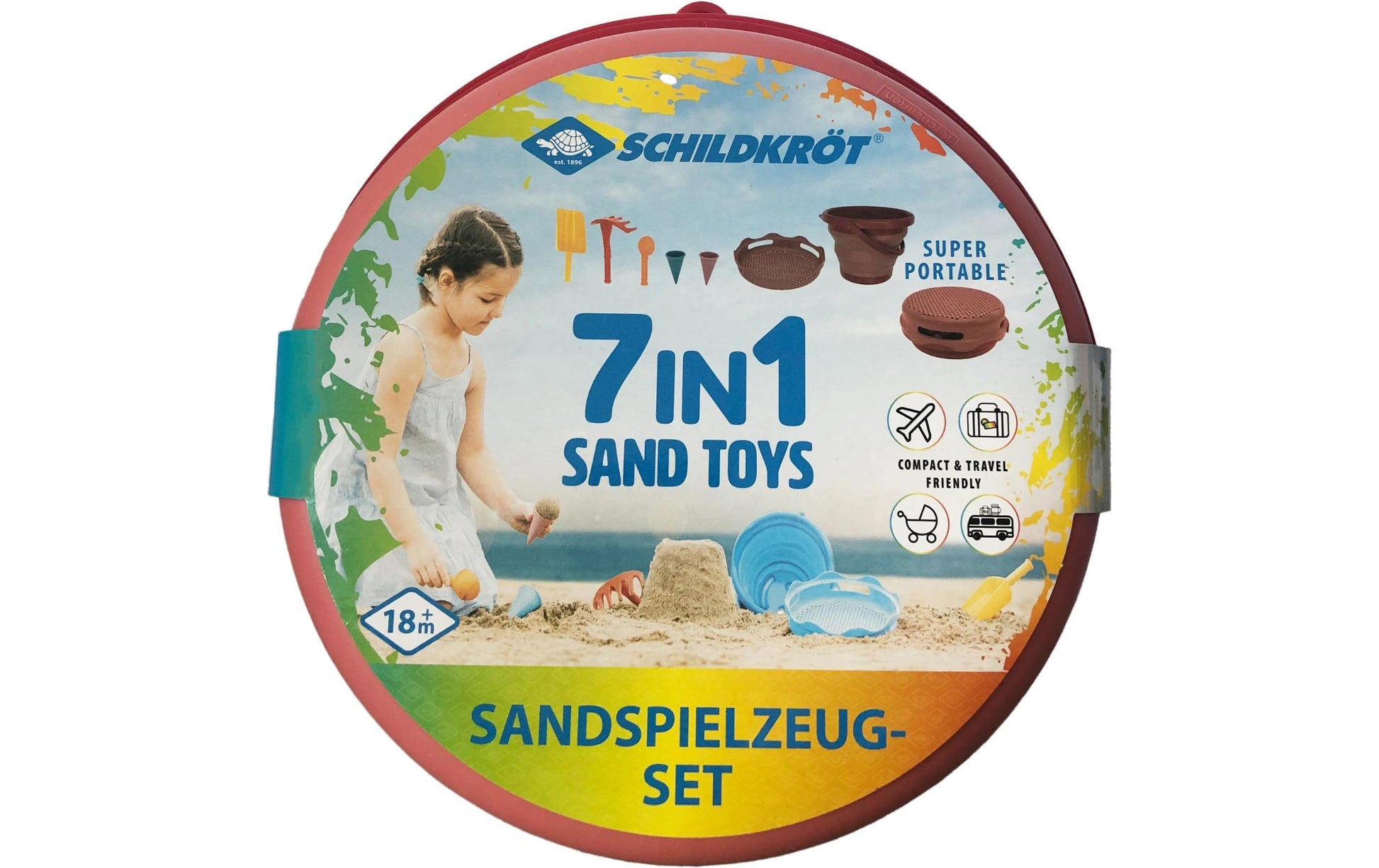 Schildkröt Funsports Sandspielzeug-Set – 7-teilig – 3 l Eimer – ab 3 Jahren – Kunststoff, BPA-frei