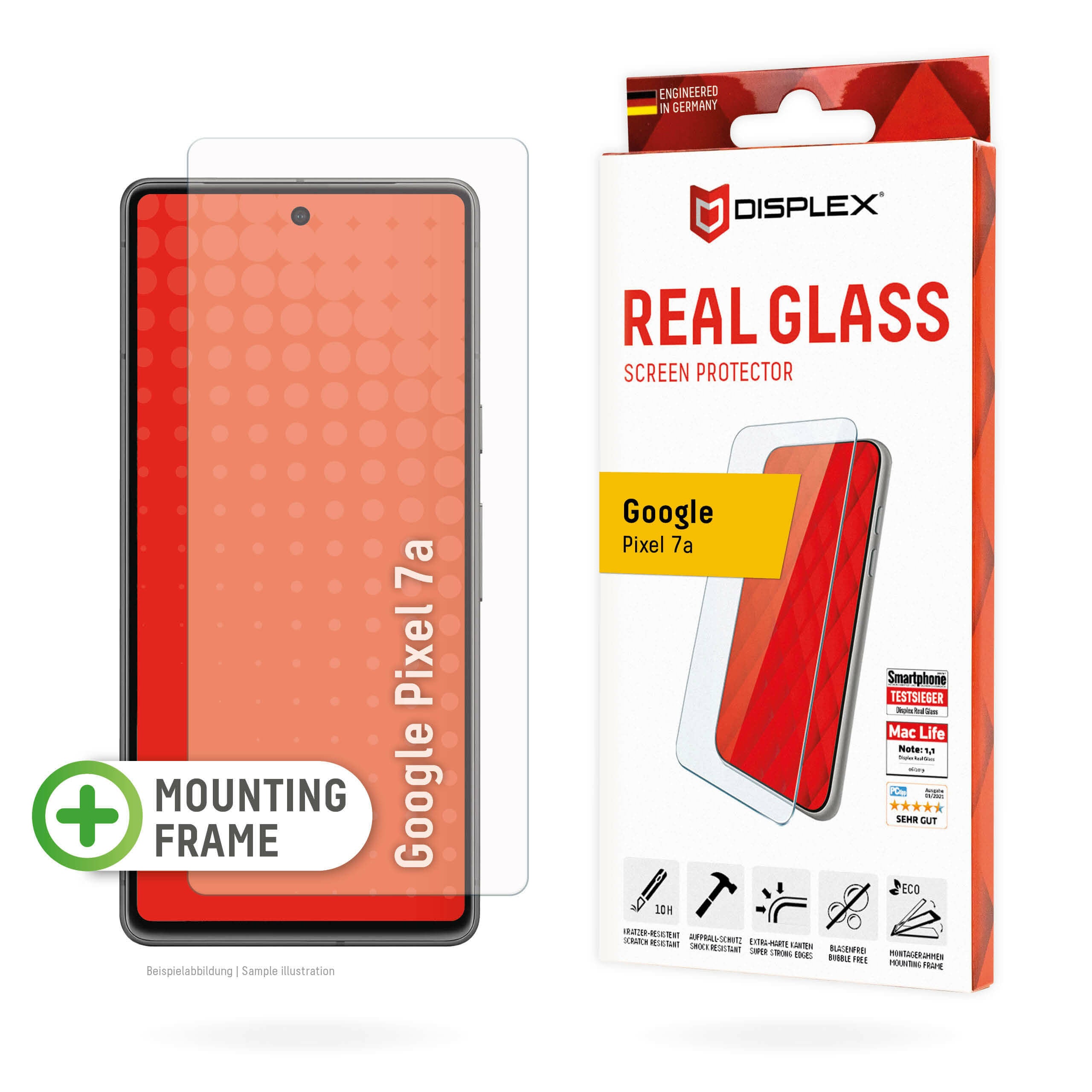 E.V.I. Displayschutz (Panzerglas), 10H – für Pixel 7A – mit Applikator