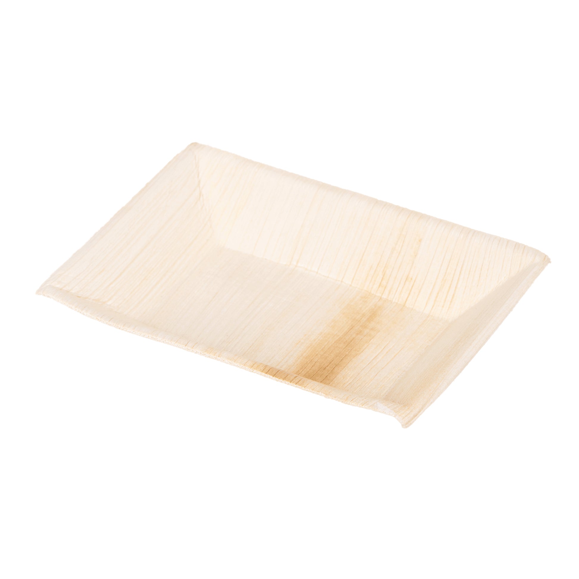 Elco Teller, Palmblatt, rechteckig – 12 × 17 cm, braun – 25 Stk.