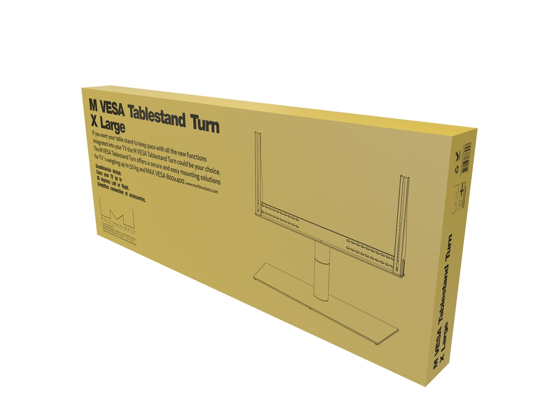 Multibrackets Turn X Large – Drehbarer Displayständer, bis 75", VESA 400×400, bis 50 kg, schwarz