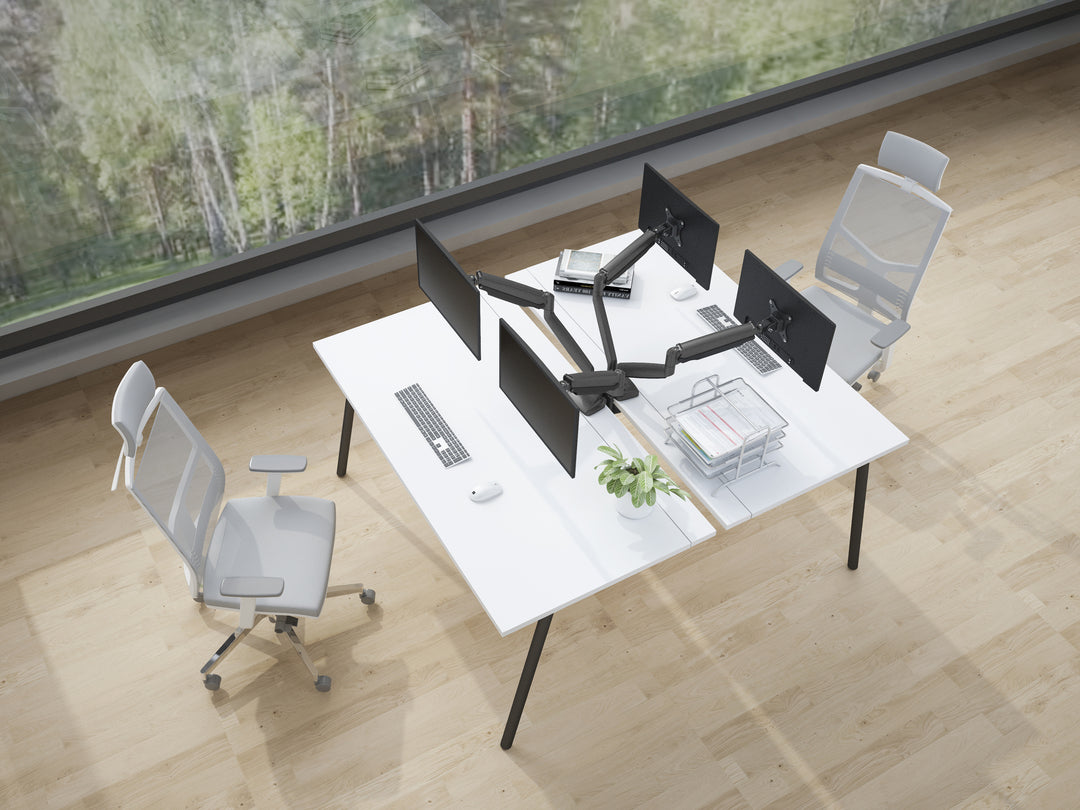 Multibrackets Duo 3286 – Monitorarm, Dual, Standfuss, bis 27", VESA 75 × 75 mm, 9 kg, drehbar, schwarz