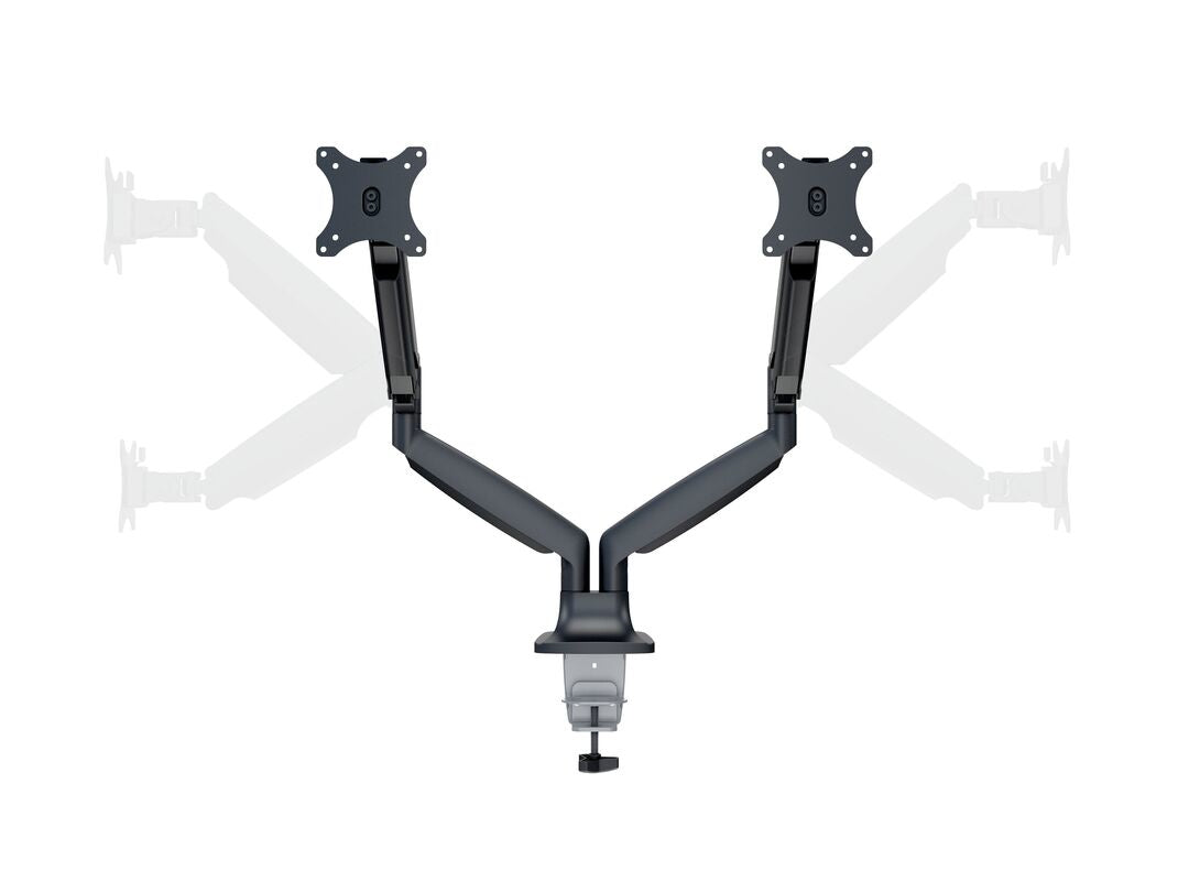 Multibrackets Duo 3286 – Monitorarm, Dual, Standfuss, bis 27", VESA 75 × 75 mm, 9 kg, drehbar, schwarz