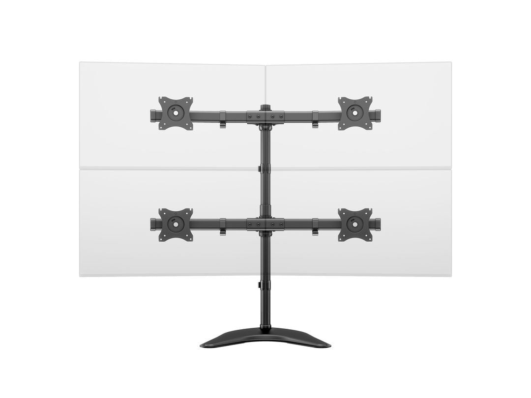 Multibrackets basic 3347 – Standfuss, 4 Monitore, bis 27", VESA 75 × 75 mm, 8 kg, drehbar, höhenverstellbar