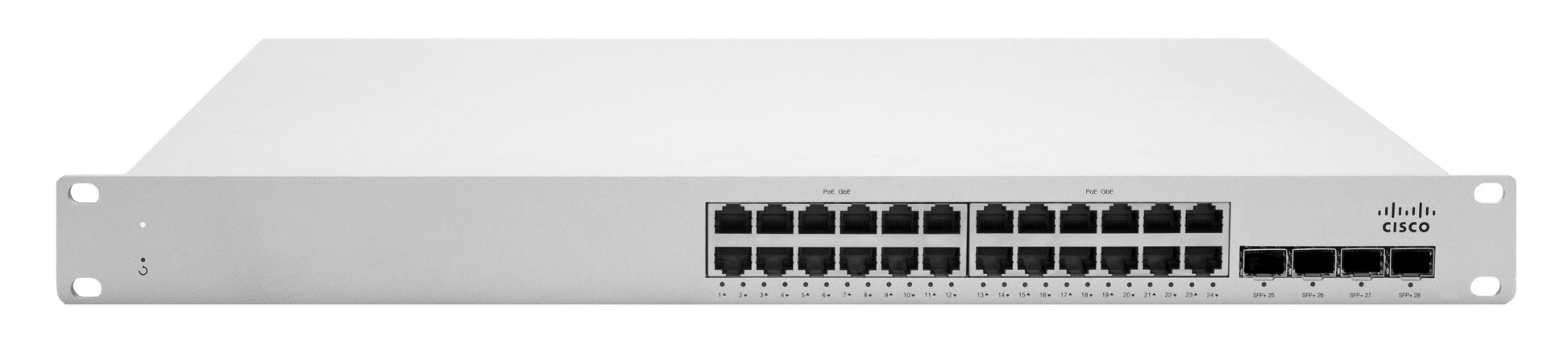 Cisco Meraki MS225-24P – Managed L2 Switch – 24× 1G, 4× SFP+, PoE, 19", 1U