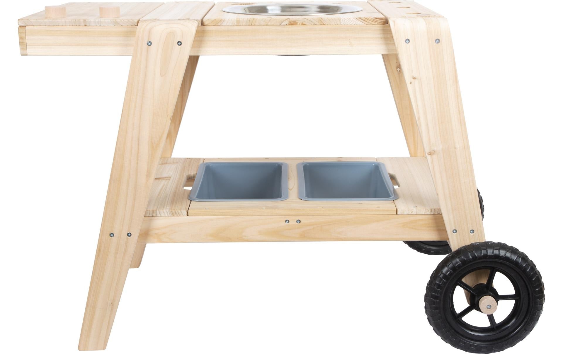 Small foot Kompakte Matschküche – 88,0 × 58,0 × 56,0 cm – ab 3 Jahren – Holz, holzfarben
