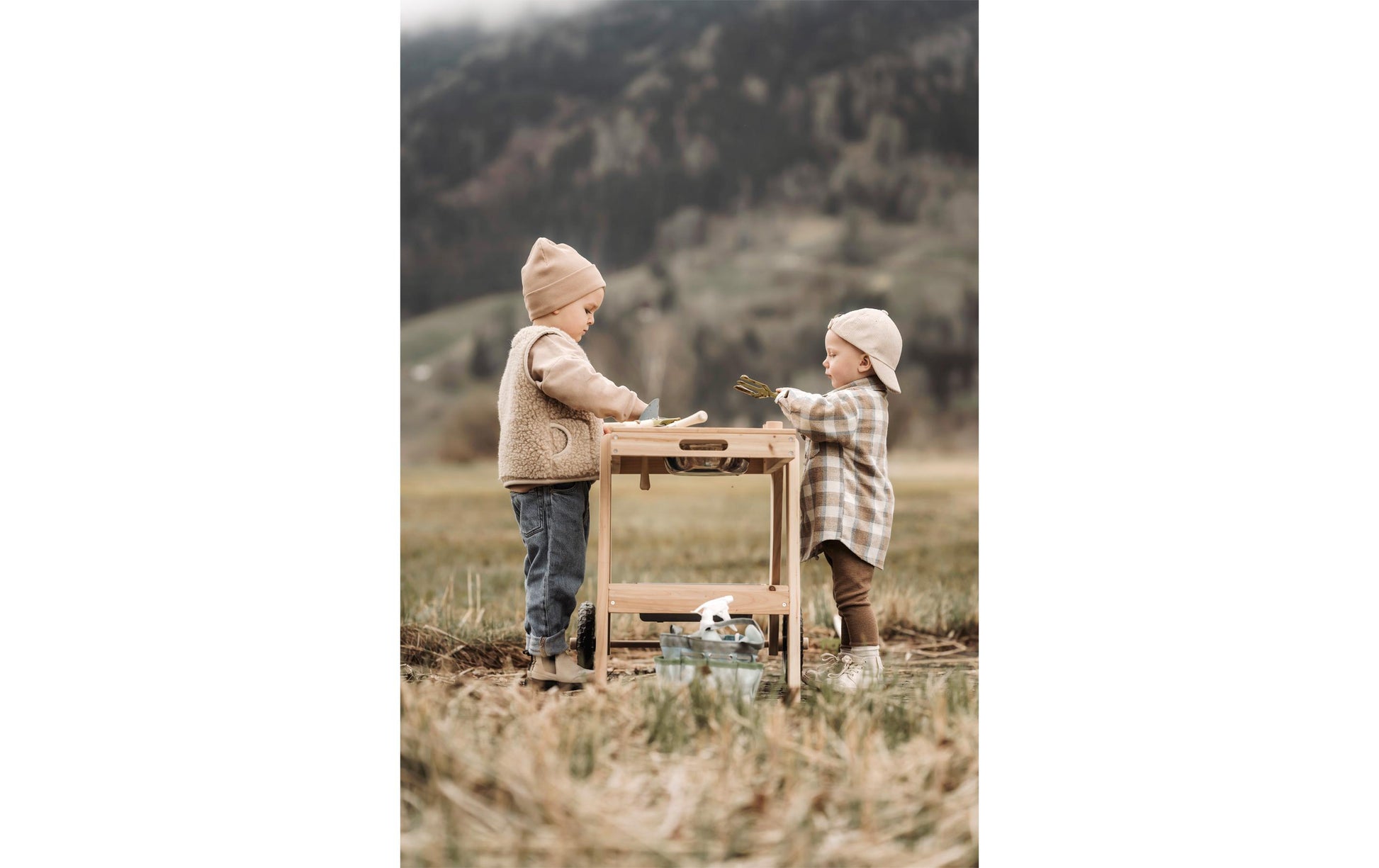Small foot Kompakte Matschküche – 88,0 × 58,0 × 56,0 cm – ab 3 Jahren – Holz, holzfarben