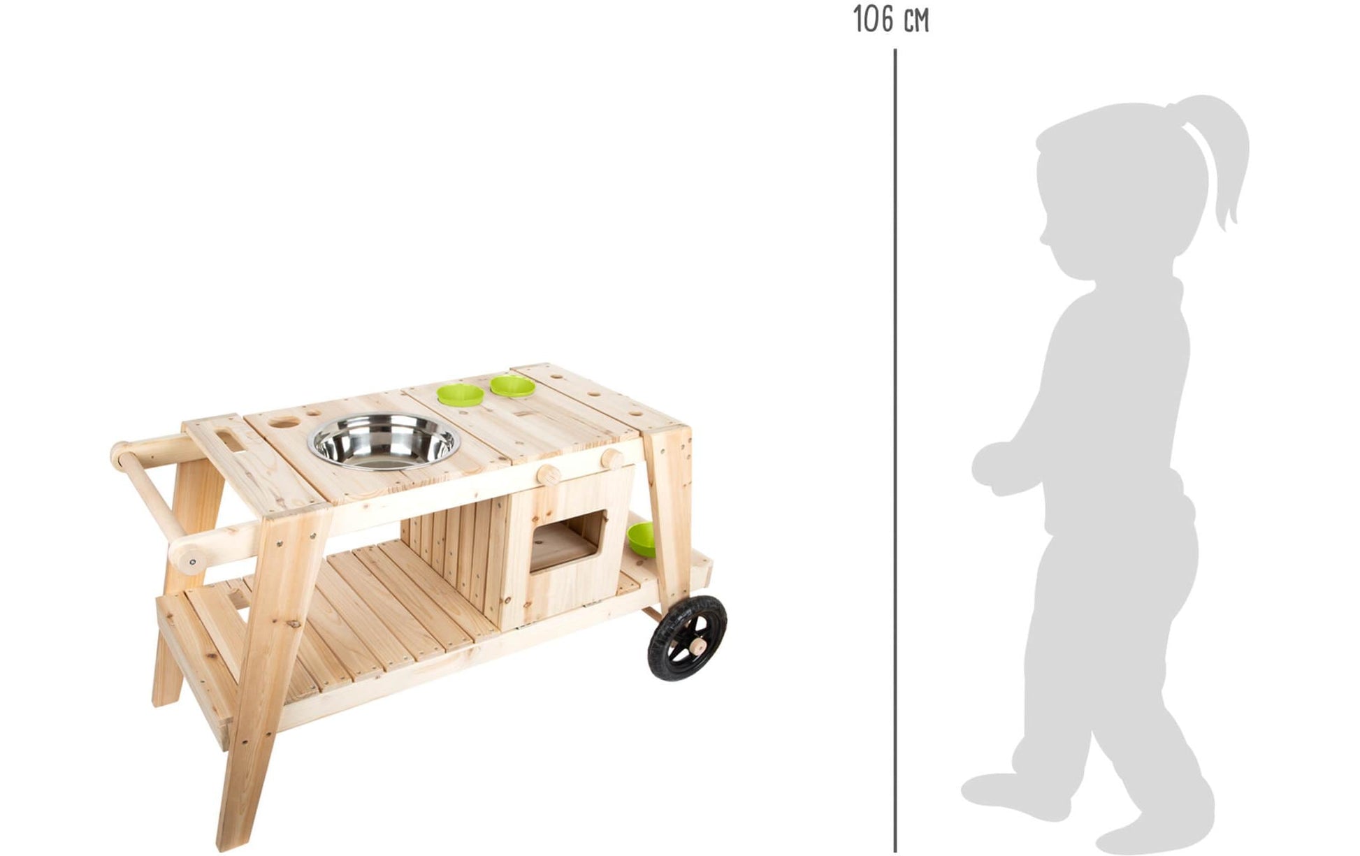 Small foot Matschküche – 104,0 × 54,0 × 59,0 cm – ab 3 J. – Metall, Kunststoff, Gummi, Holz