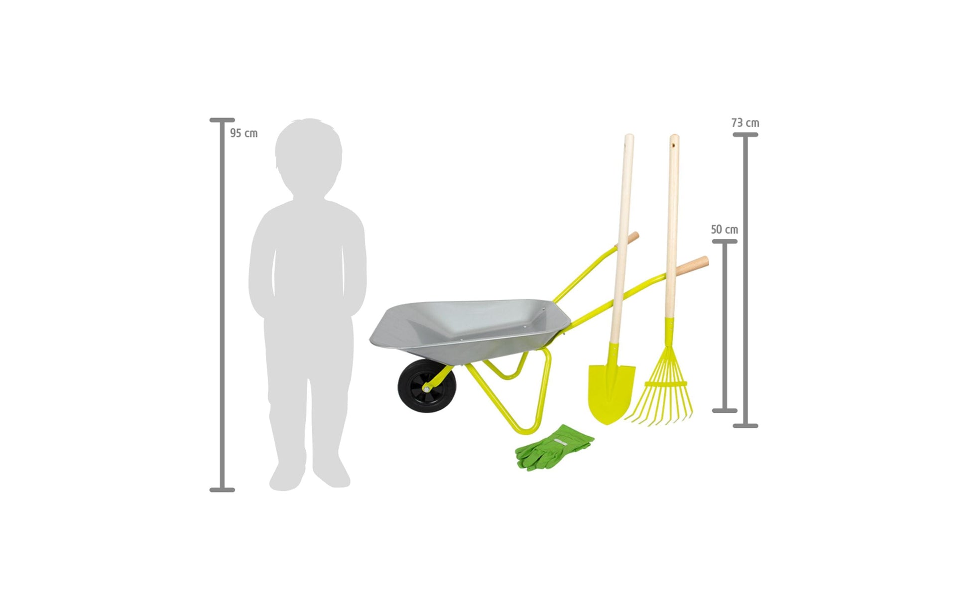 Small foot Schubkarre (Spielzeug) – max. 15 kg – 79,0 × 50,0 × 36,0 cm – ab 3 J.