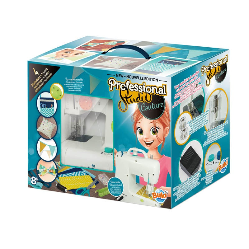 Buki 5410 Nähmaschine (Spielzeug) – Netzbetrieb – ab 8 J. – Kunststoff, Textil – Weiss – CE