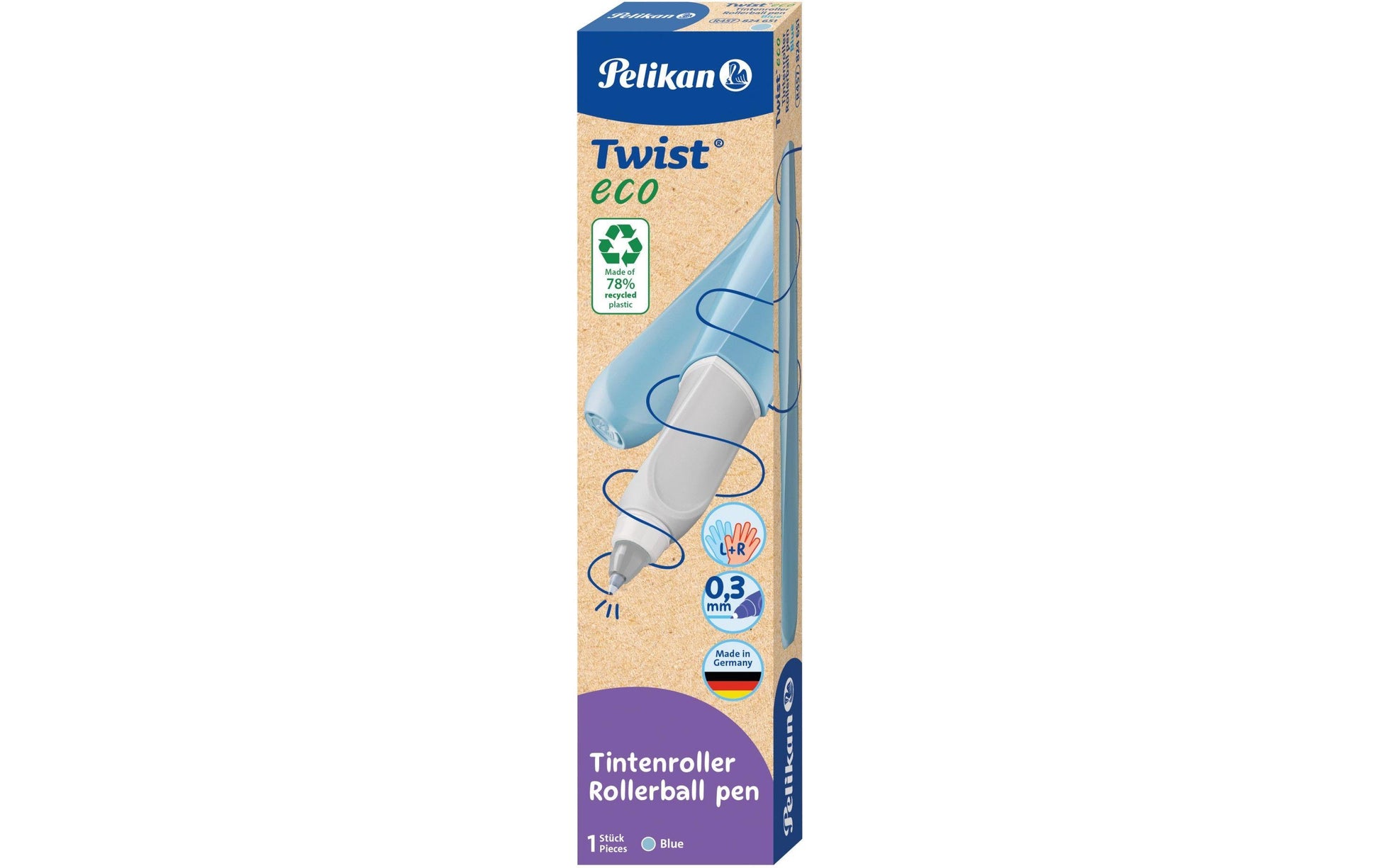Pelikan Twist eco – Tintenroller, 0,3 mm, blau, Kunststoff
