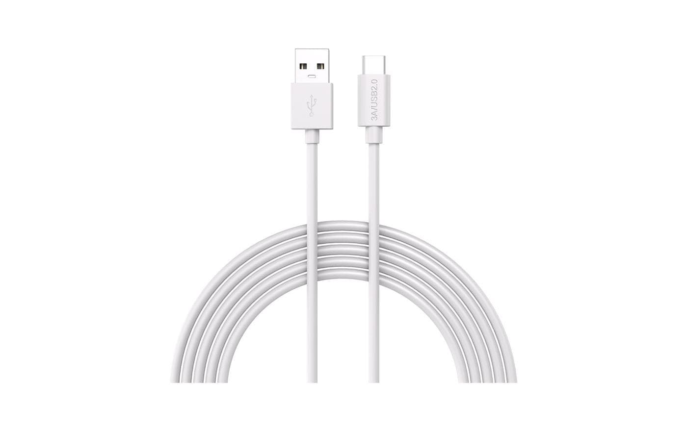 LMP USB-A auf USB-C Kabel – USB 2.0 (480 Mbit/s) – 0,5 m – PD 36 W – TPE-Mantel – Weiss