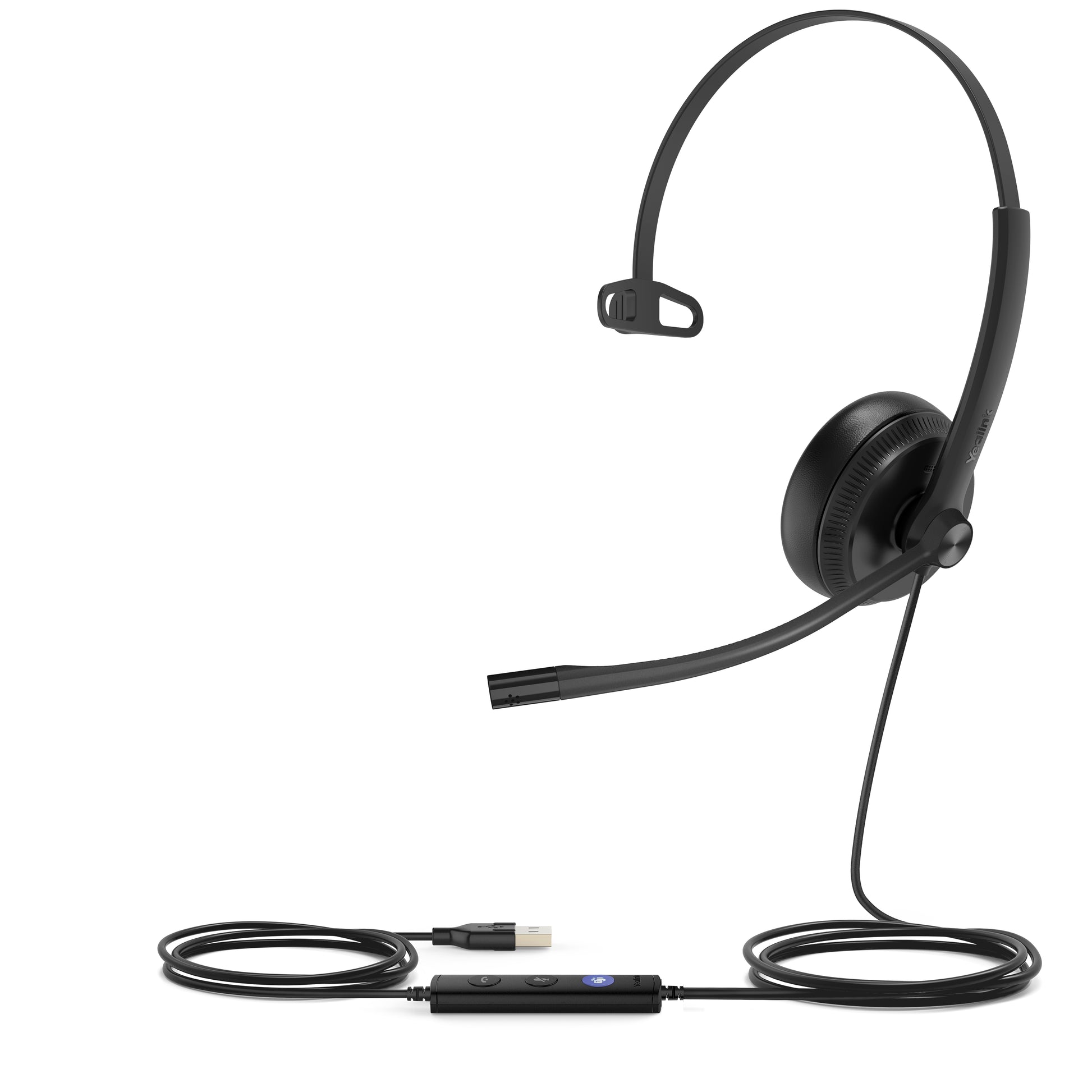 Yealink Gerätespezifisches Headset – On-Ear, Kabelgebunden, für T41S, T42S, T46S und andere, Schwarz