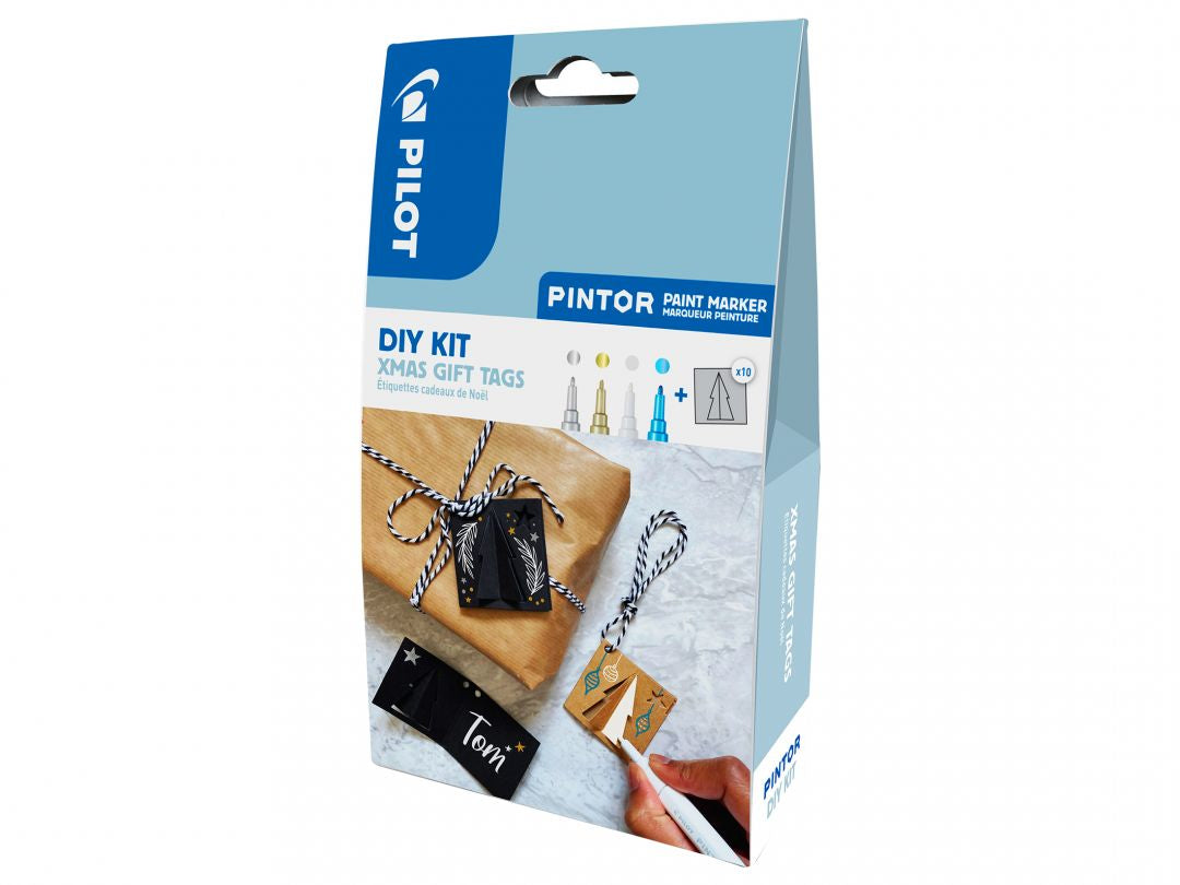 Pilot Bastelset Pintor Xmas Tischkarten – 4 Pigment Marker, 12 Kartonvorlagen