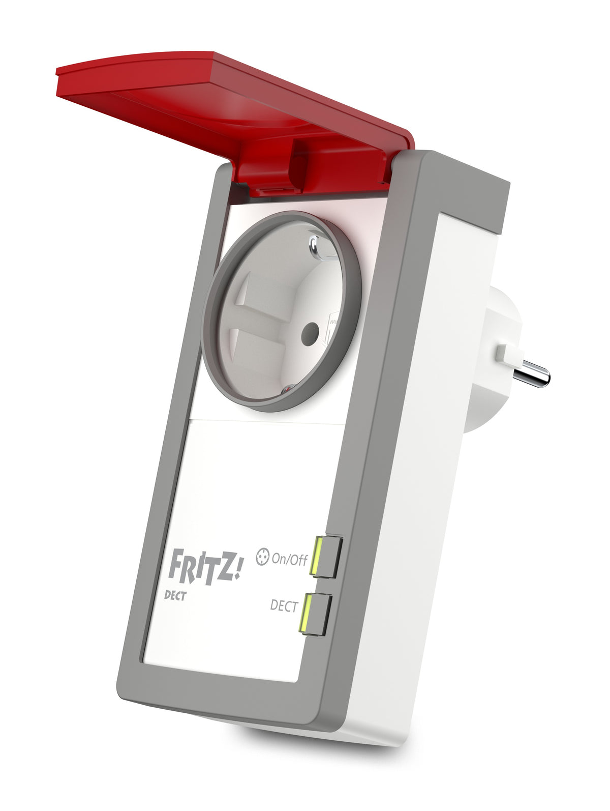 FRITZ! FRITZ DECT 210 – Smart-Steckdose – DECT, 15 A, Verbrauchsmessung, Spritzwassergeschützt (IP44)