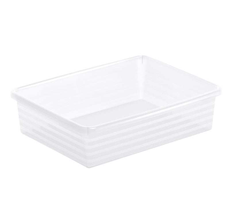 Rotho Formatkörbchen Linus – Kunststoff, transparent, 19,5 × 6 × 22,5 cm