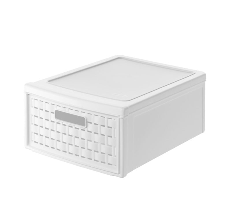 Rotho Country Schubladenelement – 1 Schublade, Weiss, Polypropylen (PP), B 350 × H 145 × T 260 mm