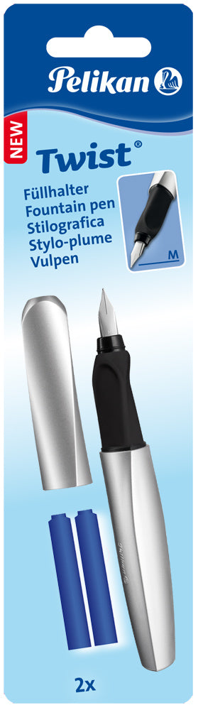 Pelikan Twist – Füllfederhalter – M – Silber