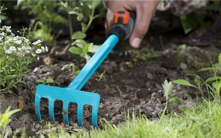 Gardena 08925-20 Handrechen Combisystem – Breite 85 mm, 5 Zähne, Duroplast-Griff