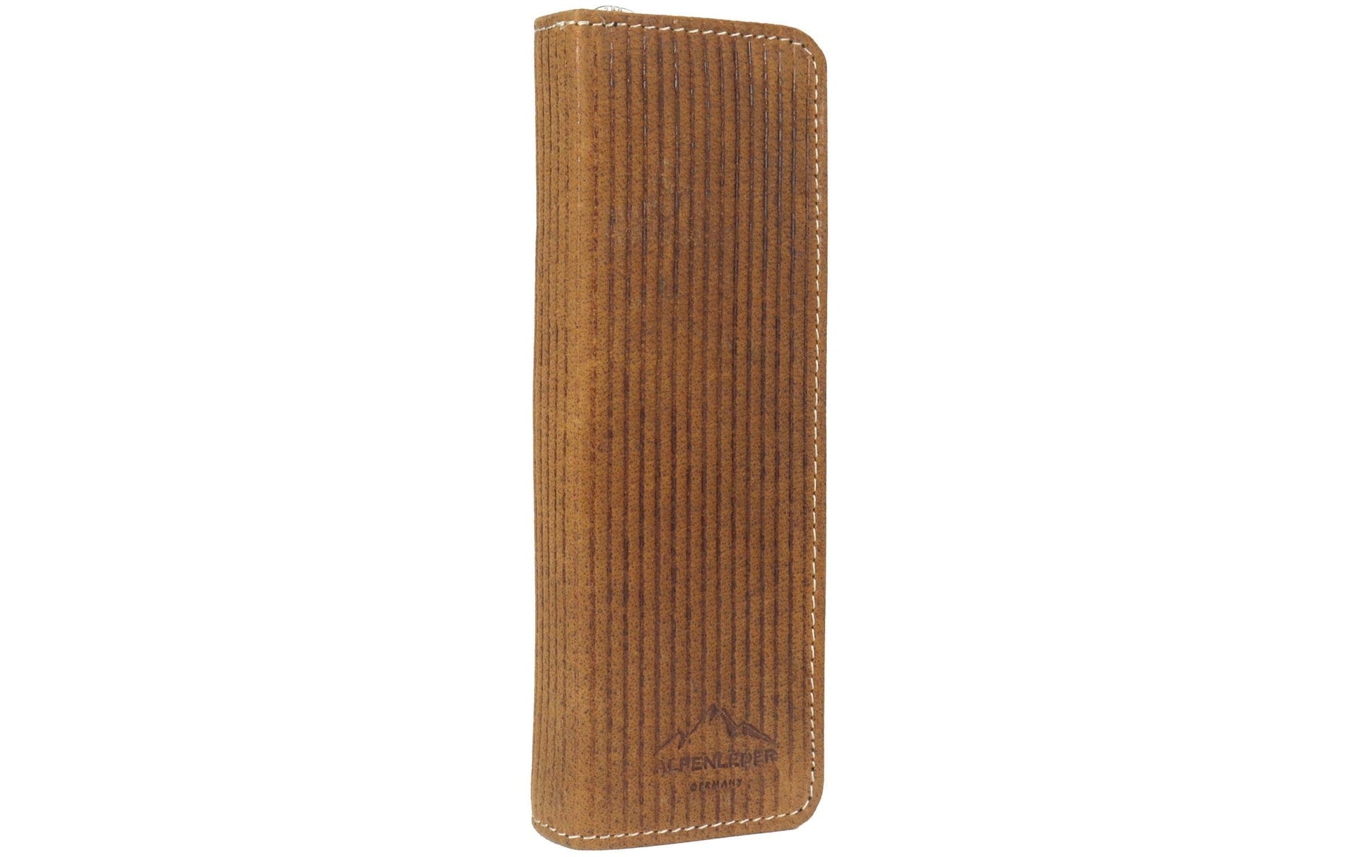 Alpenleder Etui, leer – braun/hellbraun – Wildleder