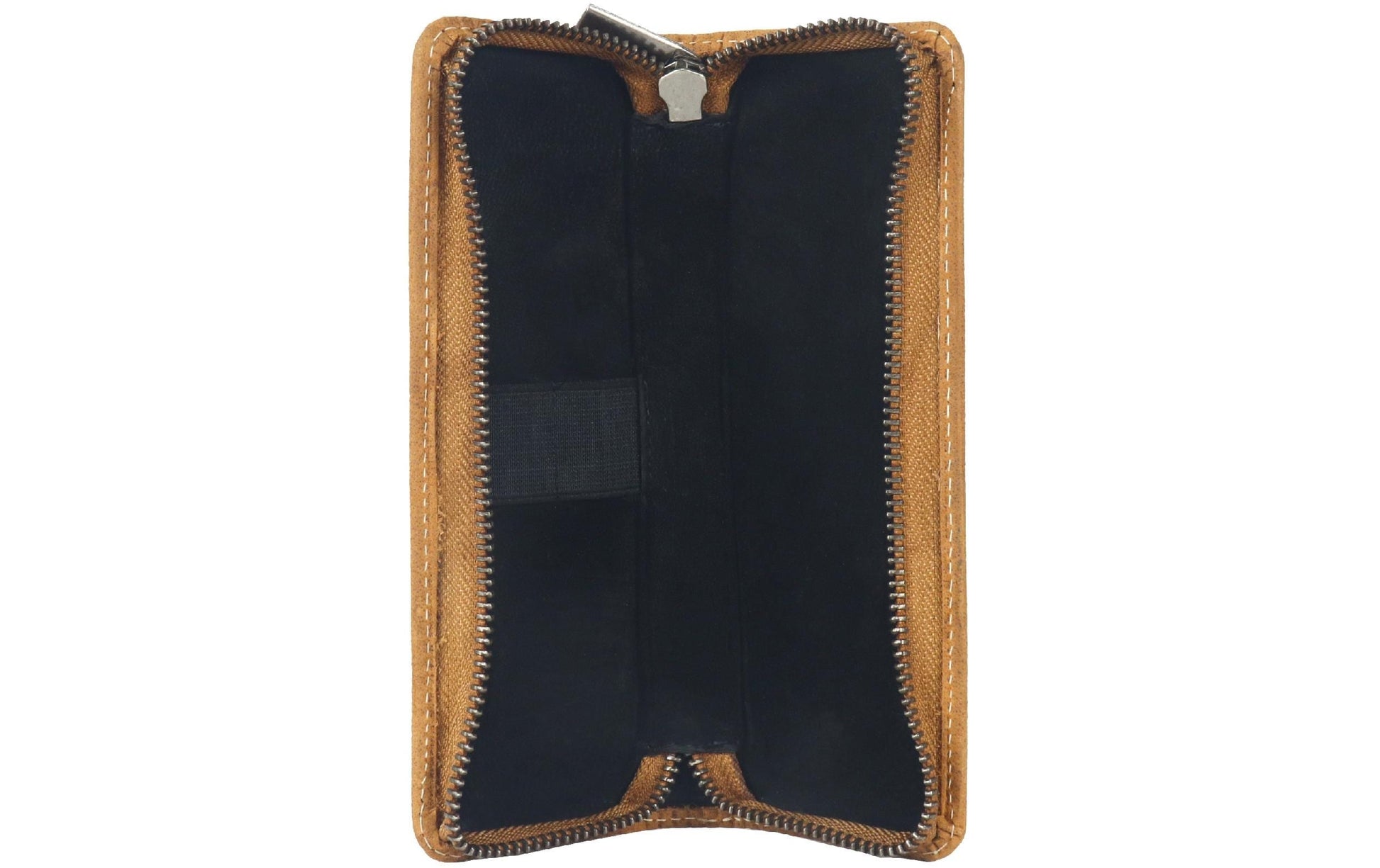 Alpenleder Etui, leer – braun/hellbraun – Wildleder