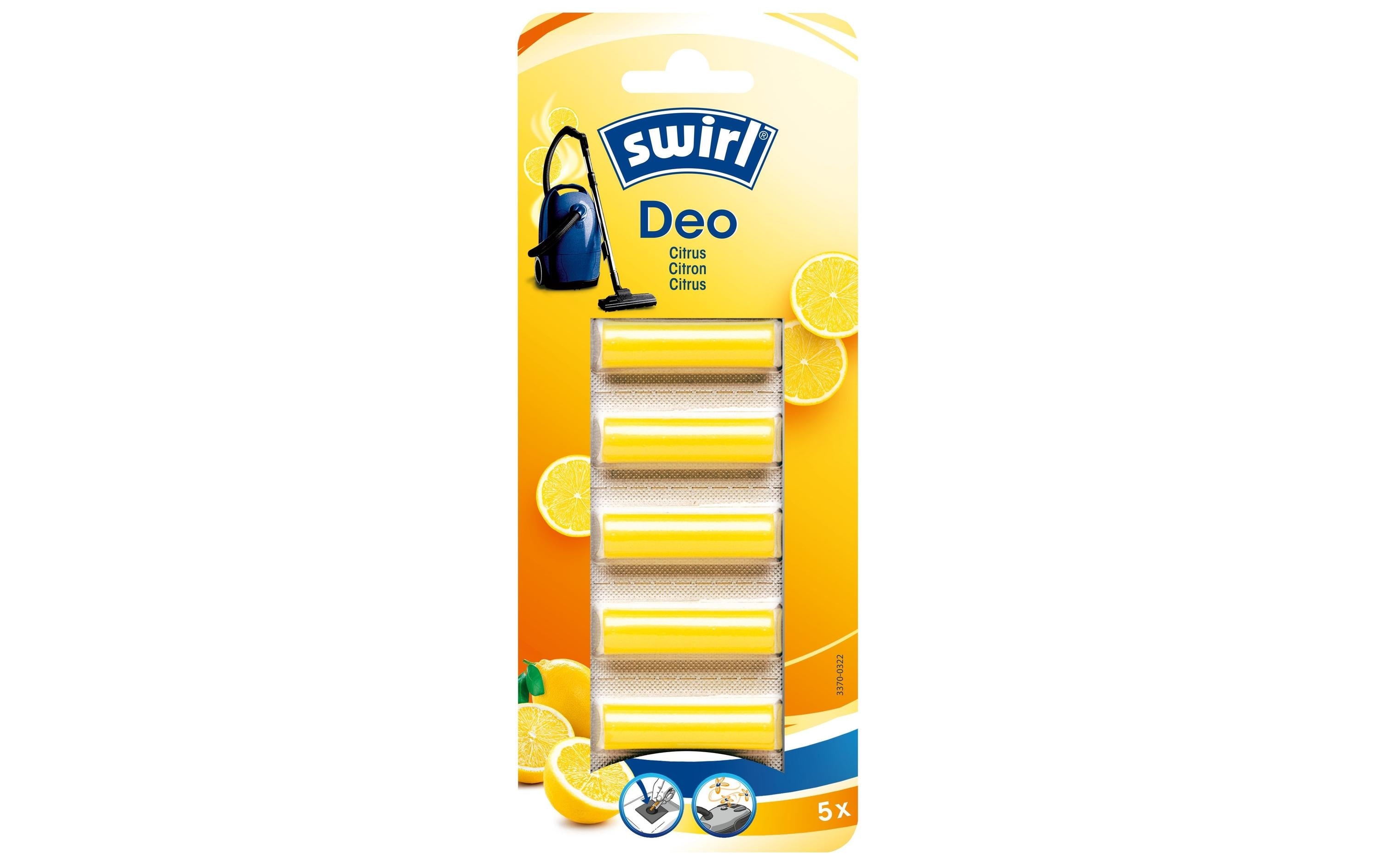 Swirl Duftstäbchen – Zitrone, für Staubsauger, 5 Stk.