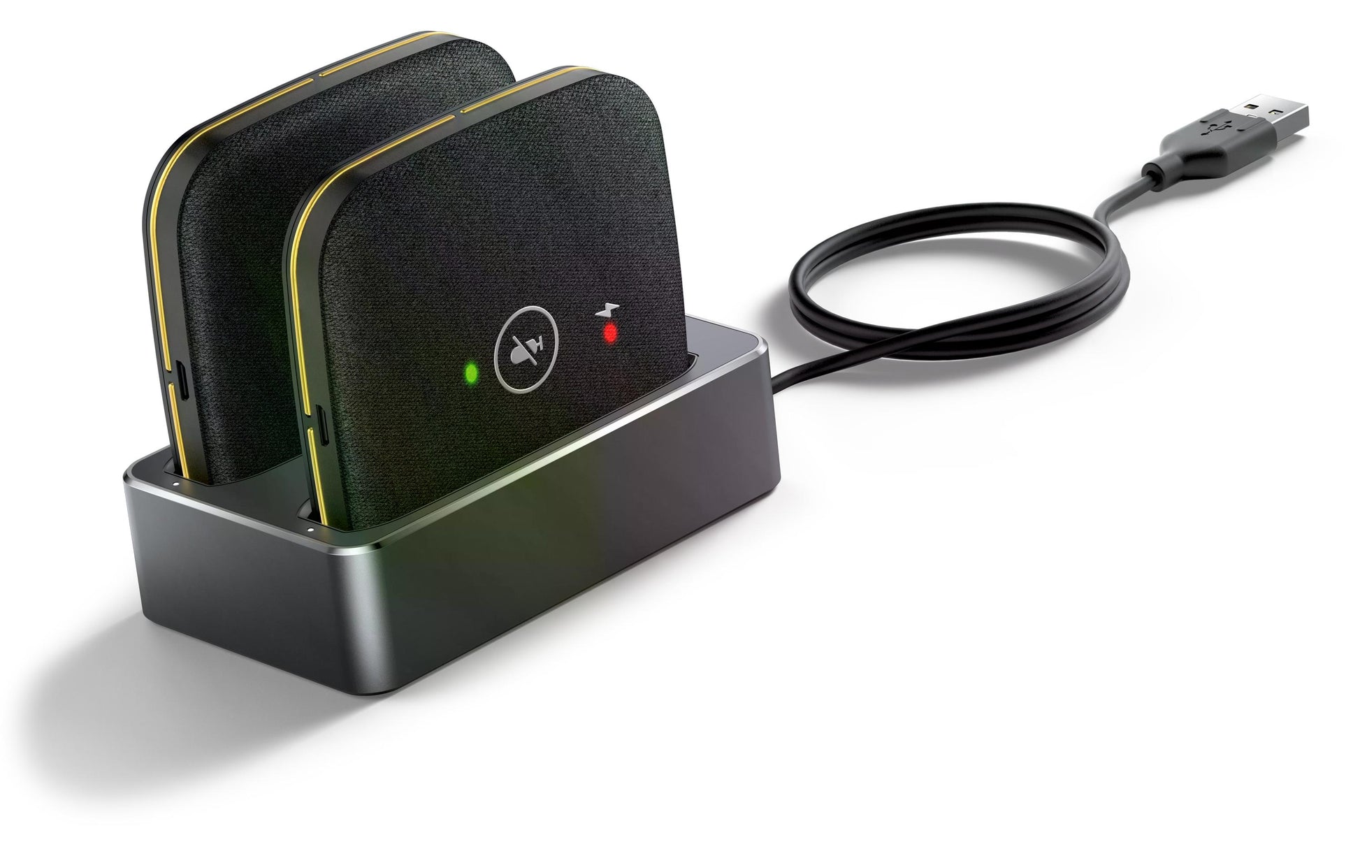 Yealink CPW65 – Konferenzmikrofon, 2er-Set, USB, Kugel, für Google & Microsoft, Schwarz