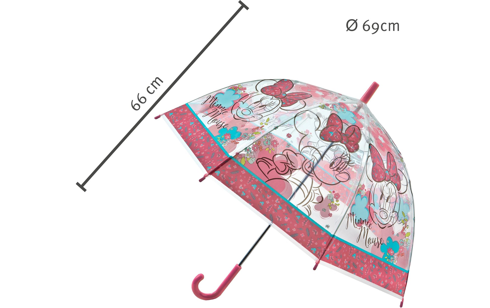 Undercover Stockschirm – Ø 69 cm, L 66 cm – Pink Minnie Mouse