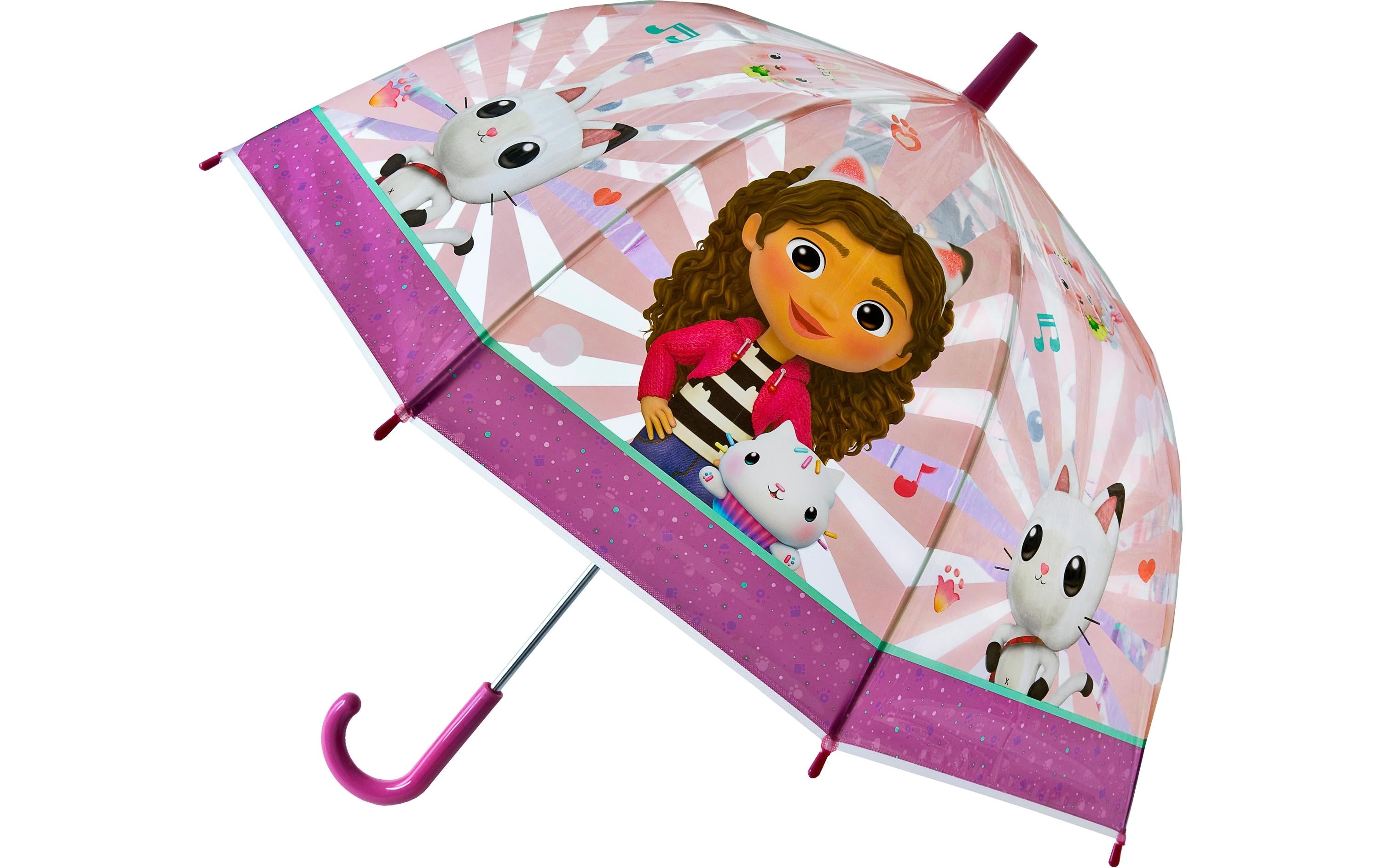 Undercover Kinder-Regenschirm – Gabby's Dollhouse – Stockschirm – Ø 68 cm, Länge 66 cm, Mehrfarbig