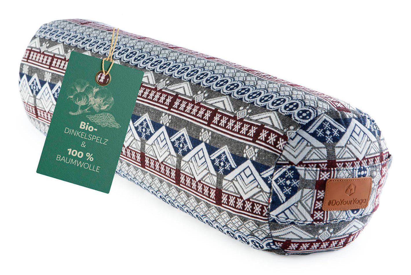 DoYourYoga Tarik Yogabolster Rolle – 22 × 68 × 13 cm, Viskose/Polyester/Baumwolle, Mehrfarbig