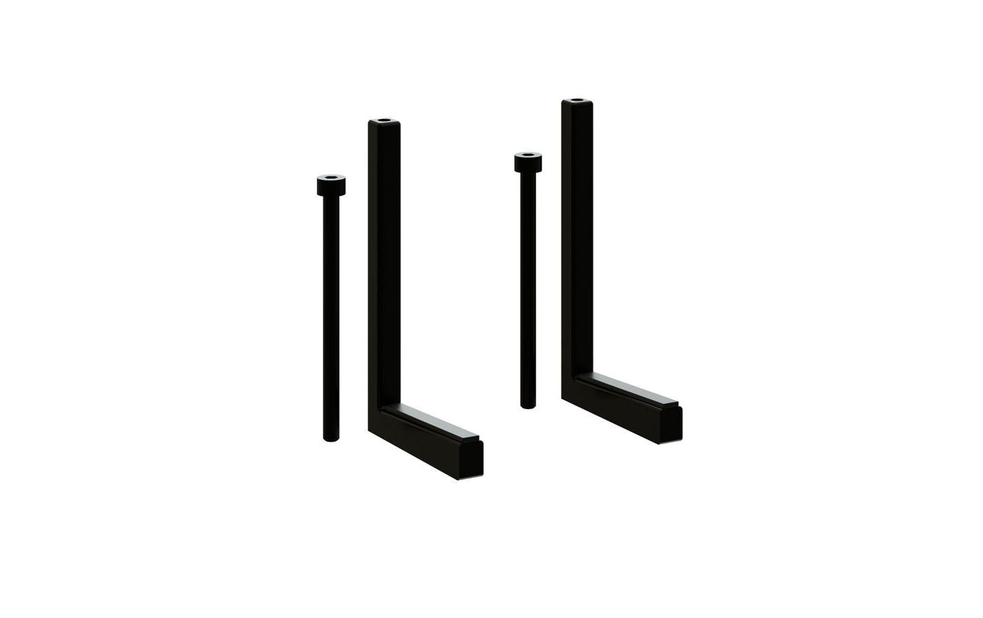 Max Hauri AG Max Hauri SUPRA Befestigungsset, Befestigungslaschen, Stahl, Tischmontage – für Tischdicken 3–5,5 cm – Schwarz