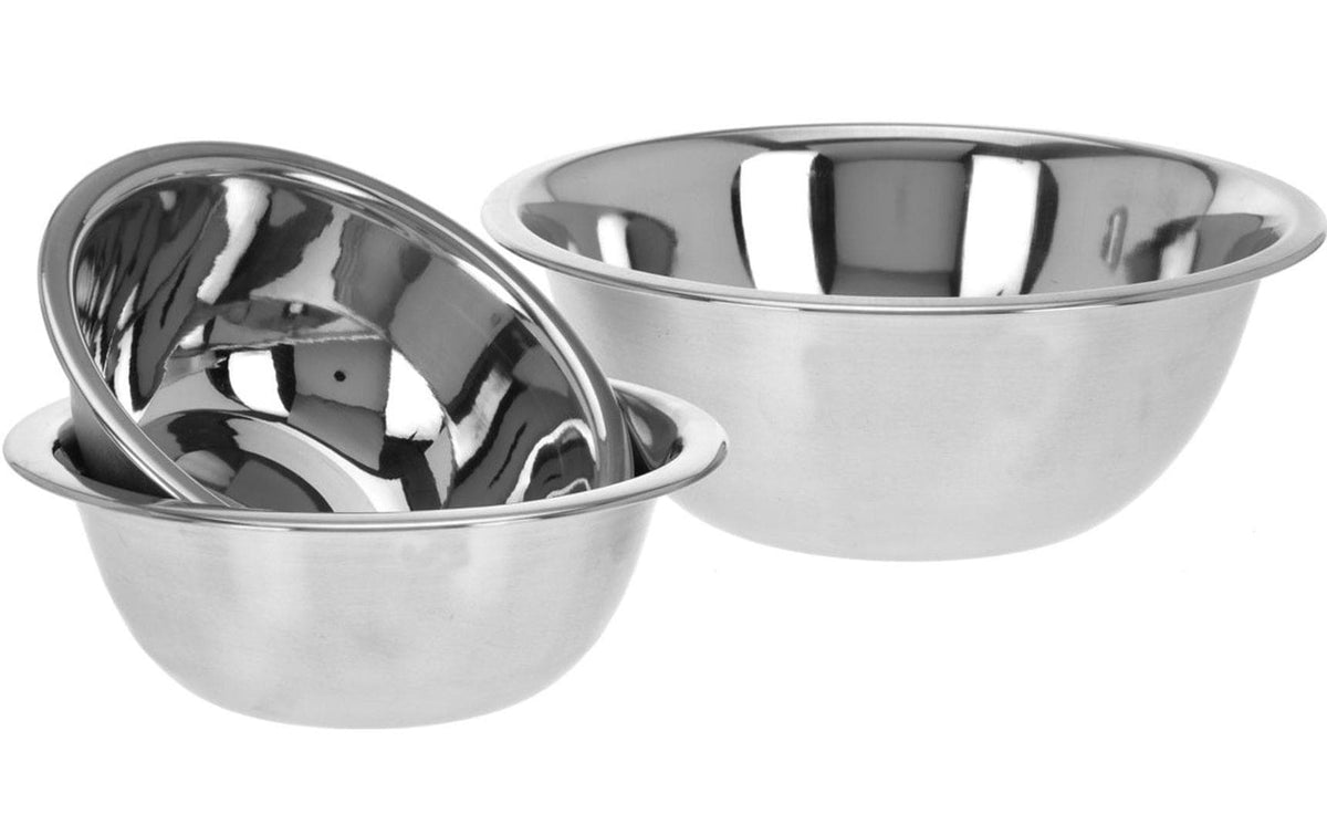 Furber. Furber – 3-teiliges Schüssel-Set, 700 ml / 950 ml / 1,9 l, Ø 18/20/24 cm, Edelstahl, Silber