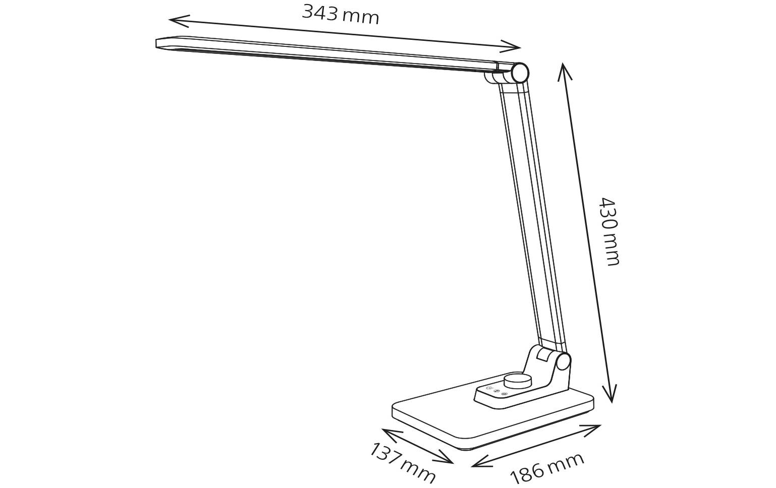Hansa LED Tischleuchte Breeze – dreh- & neigbar, stufenlos dimmbar – 3’000–5’800 K – 450 lm 9 W – grau