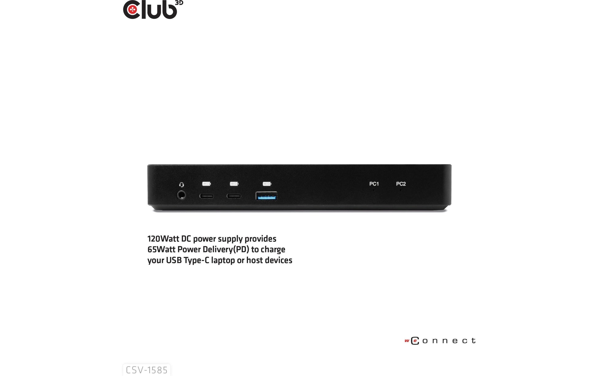 CLUB3D Club 3D – KVM-Switch, USB-C/3× USB 3.2 Gen 1 Typ A/HDMI/DisplayPort/LAN, PD 120 W, 1 Gbit/s