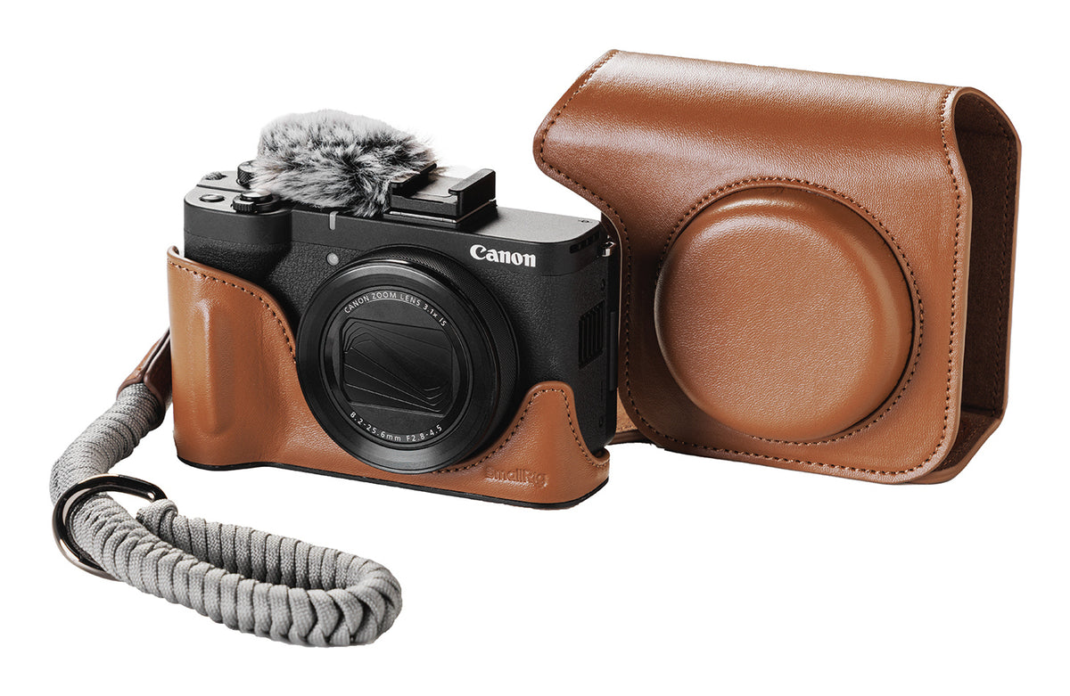 SmallRig 5385 Kameratasche – Kunstleder/Aluminium, Braun – für Canon PowerShot V1