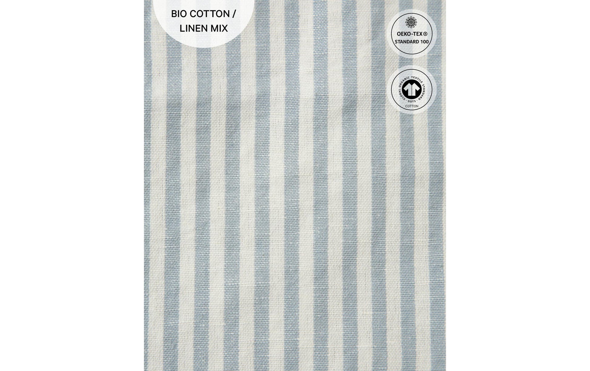 Esmée Hamam- und Strandtuch Sol – 100 × 190 cm, Blau/Weiss, 50% Baumwolle/50% Leinen, GOTS, OEKO-TEX