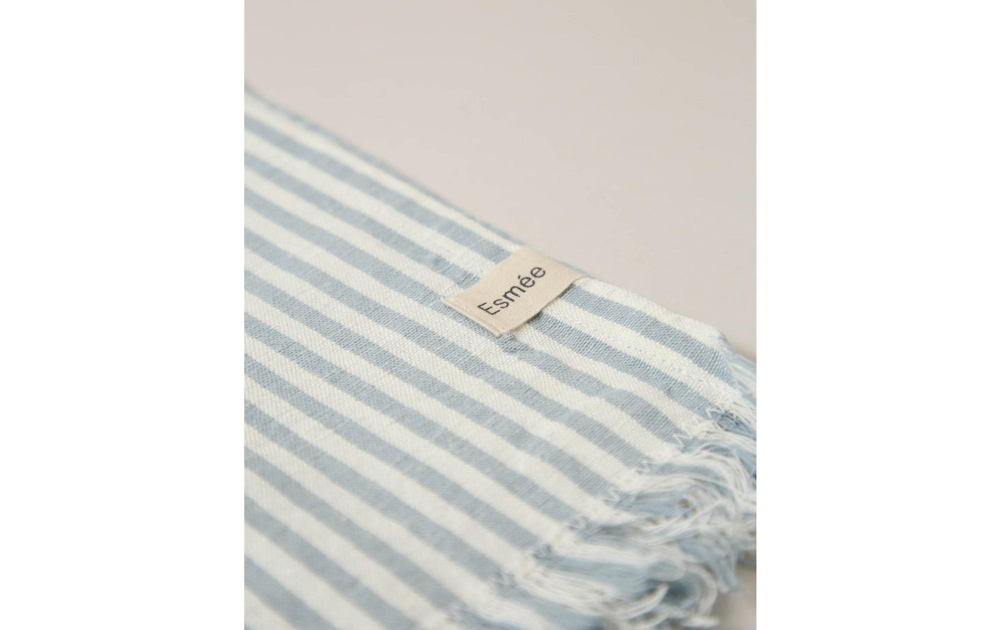 Esmée Hamam- und Strandtuch Sol – 100 × 190 cm, Blau/Weiss, 50% Baumwolle/50% Leinen, GOTS, OEKO-TEX