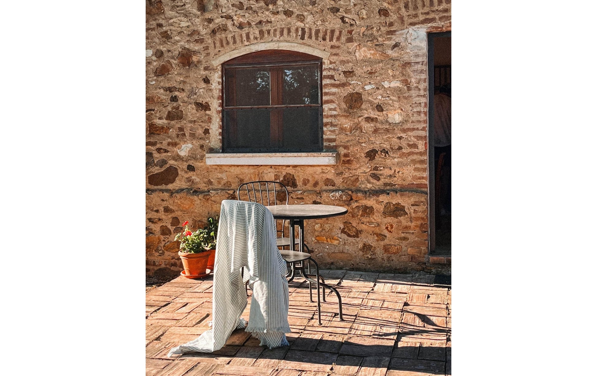 Esmée Hamam- und Strandtuch Sol – 100 × 190 cm, Blau/Weiss, 50% Baumwolle/50% Leinen, GOTS, OEKO-TEX
