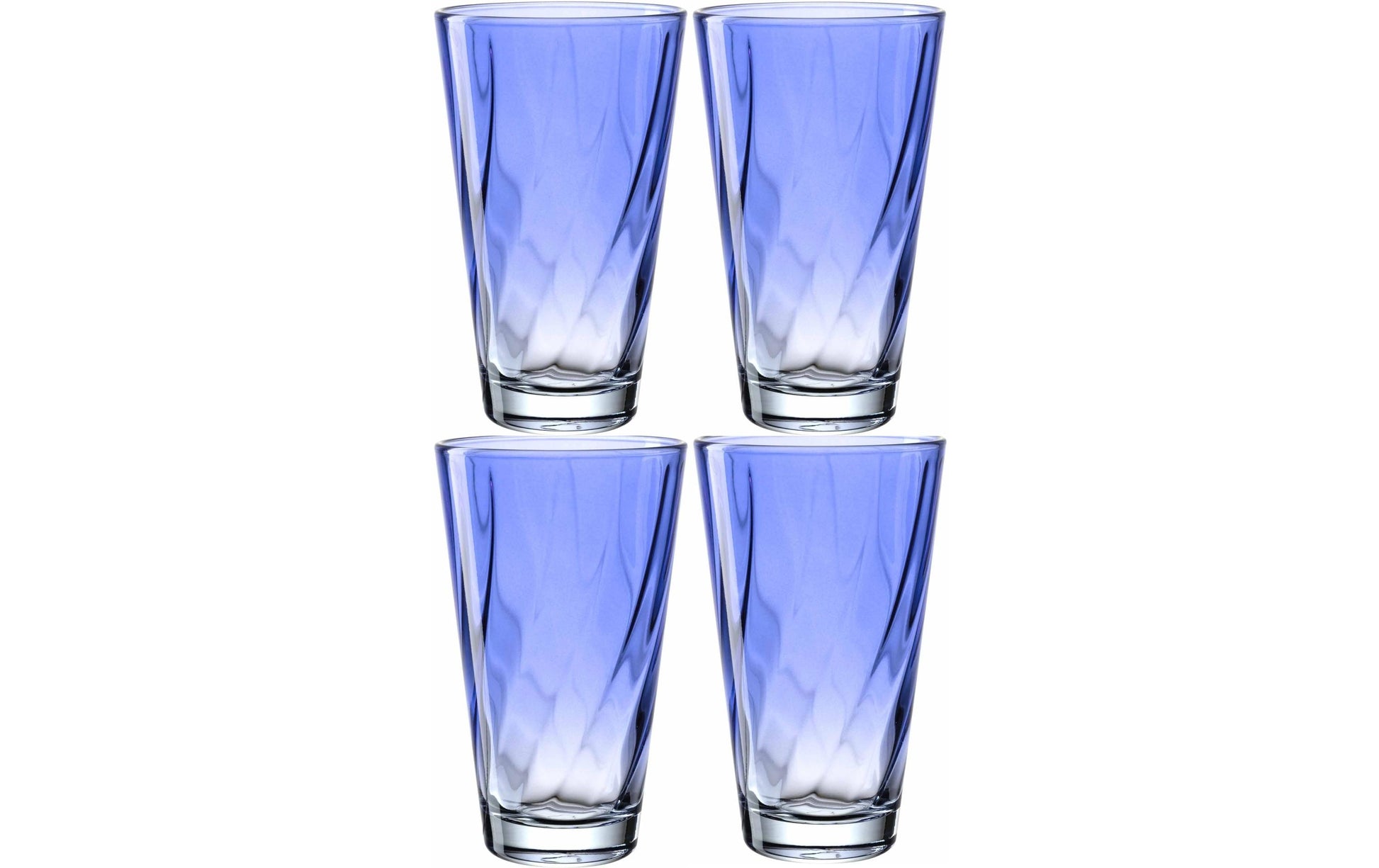 LEONARDO Trinkglas – 0,30 l, Kalk-Natron-Glas, Blau, spülmaschinenfest, 4 Stück