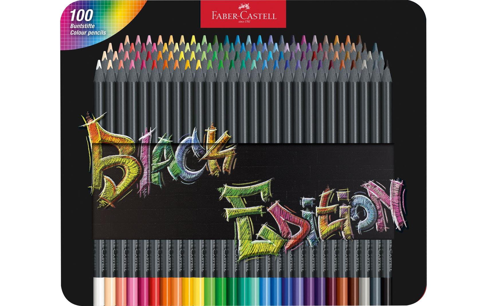Faber-Castell Buntstifte – 100 Farben, im Metalletui, Ø 3 mm, dreikantig, FSC