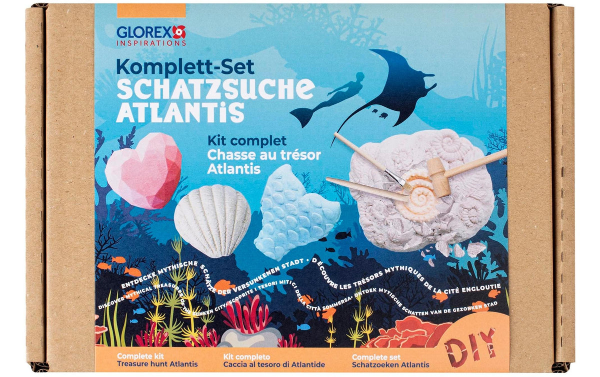 GLOREX Schatzsuche – Bastelset – Atlantis – 4 Meeresfunde – ab 4 Jahren