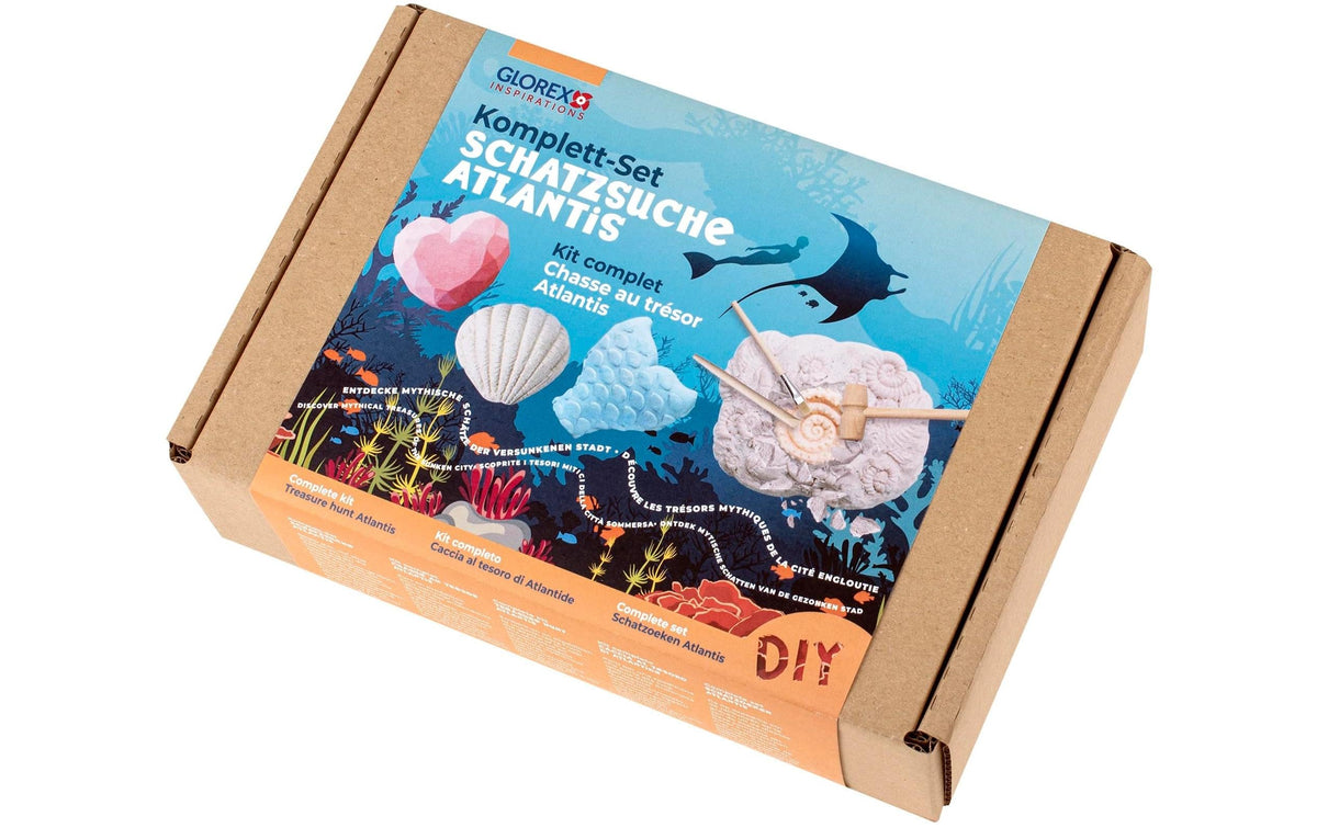 GLOREX Schatzsuche – Bastelset – Atlantis – 4 Meeresfunde – ab 4 Jahren
